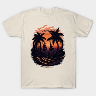 sunset on the beach T-Shirt